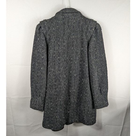 NYC New York Girl Size 6 Tweed Wool Blend Coat Womens Black Gray Double Breasted - Picture 6 of 6
